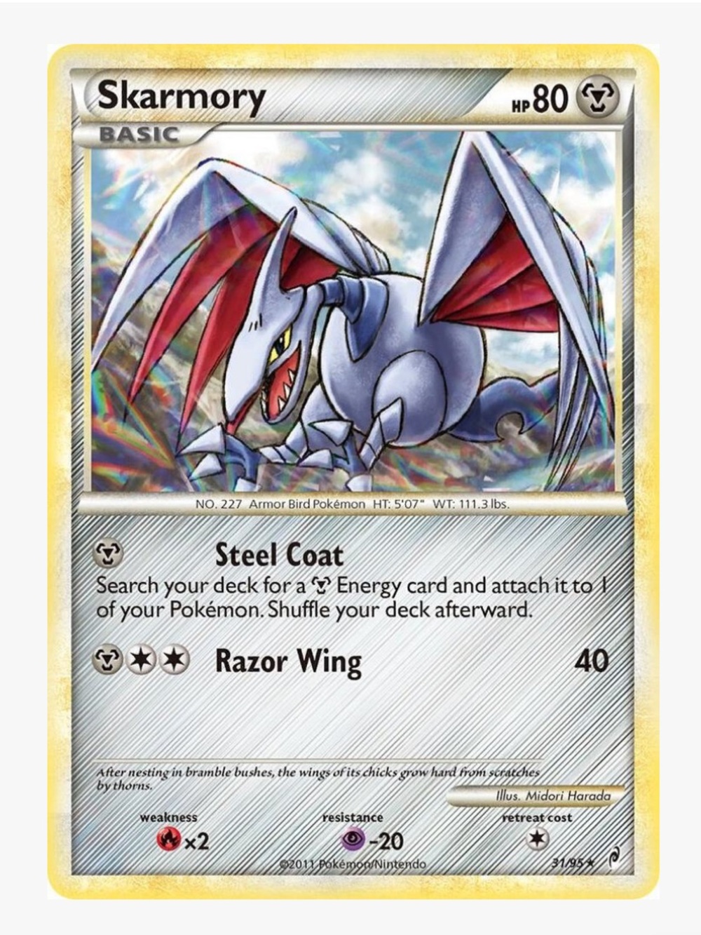 Skarmory Call of Legends Pokemon Trading Card